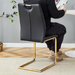 Black PU Dining Chair Set.Uniquely designed black dining chairs. PU material, paired with gold metal chair legs. Suitable for offices, restaurants, kitchens, conference rooms, etc.(Set of 4) - DTYStore