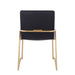 Dutchess Contemporary Dining Chair in Gold Steel and Black Faux Leather by LumiSource - Set of 2 - DTYStore