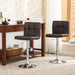 Swivel Faux Leather Adjustable Hydraulic Bar Stool, Set of 2, Brown - DTYStore