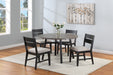 Contemporary 2pc Dining Side Chair Upholstered Seat Ladder Back Dark Frame Gray Fabric Upholstery Dining Room Furniture - DTYStore