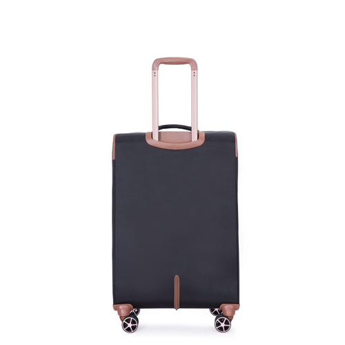 Lightweight Durable Black 4-Piece Softshell Suitcase Spinner Wheels Terylene Luggage Set - Image 14