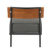 Fiji Contemporary Accent Chair in Grey Faux Leather with Walnut Wood Accent by LumiSource - DTYStore