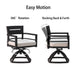 7-Piece Outdoor Patio Aluminum Furniture, Modern Dining Set, including 4 Dining Chairs & 2 Swivel Rockers Sunbrella Fabric Cushioned and Rectangle Dining Table with Umbrella Hole, Ember Black - DTYStore