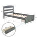 Platform Twin Bed Frame with Storage Drawer and Wood Slat Support No Box Spring Needed, Gray - DTYStore
