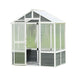 Greenhouse, Wooden Greenhouse Polycarbonate Garden Shed for Plants, 76''x48''x86'' Walk-in Outdoor Plant Gardening Greenhouse for Patio Backyard Lawn, Grow House with Front Entry Door - DTYStore