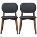 Kelsey Black Leather Dining Chair (Set Of 2) - DTYStore