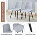 Comfortable Linen-Cotton Dining Chair Set - Six Pieces in Light Gray.Integrated Seat and Backrest,Linen-Cotton Material,Curved Widened Cushion Design For More Comfort. - DTYStore