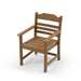 Patio Dining Chair with Armset Set of 2, HIPS Materialwith Imitation Wood Grain Wexture chair for Deck Pool Backyard, Teak - DTYStore