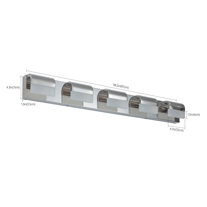 Modern Bathroom Vanity Lighting 5-Light LED Vanity Lights Over Mirror Bath Wall Lighting - DTYStore