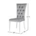 Set of 2 Velvet Upholstered Side Chairs, Grey and Chrome - DTYStore
