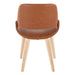 Fabrico Mid-Century Modern Accent/Dining Chair in Natural Wood and Camel Faux Leather by LumiSource - Set of 2 - DTYStore
