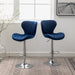 Ellston Upholstered Adjustable Swivel Barstools in Blue, Set of 2 - DTYStore