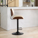Walnut Bentwood Bar Stools Mid Century Modern Adjustable Counter Height Black Leather Upholstered 360°Swivel Bar Chairs for Kitchen Island/Dining Room/Cafe, 1 chair/1carton,Beige - DTYStore