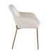 Daniella Contemporary Dining Chair in Gold Metal and Cream Velvet by LumiSource - Set of 2 - DTYStore