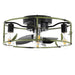 Flush Mount Ceiling Fans with Lights and Remote Control green Caged Low Profile Ceiling Fan Modern Metal Ceiling fanfor Farmhouse Dining Room Bedroom Kitchen Living Room - DTYStore