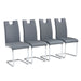 Modern Dining Chairs Set of 4, Side Dining Room/Kitchen Chairs, Faux Leather Upholstered Seat and Metal Legs Side Chairs, Grey - DTYStore