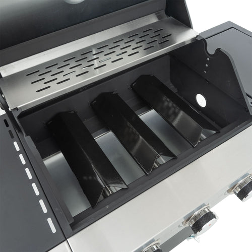 Propane Grill 3 Burner Barbecue Grill Stainless Steel Gas Grill with Side Burner, 37,000 BTU Outdoor Cooking, Patio, Garden Barbecue Grill, Black and Silver - Image 26