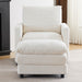 Upholstered Corduroy Armchair with Ottoman, Oversized Sleeper Chair for Bedroom, Living Room, Office (Beige) - DTYStore
