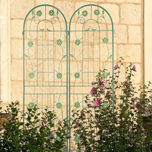 2 Pack Metal Garden Trellis 71' x 19.7' Rustproof Trellis for Climbing Plants Outdoor Flower Support Green - Image 12