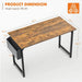Modern Simple Style Wooden Work Office Desks with Storage,55 Inch,Brown - DTYStore