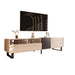 Modern TV Stand for 80'' TV with Double Storage Space, Media Console Table, Entertainment Center with Drop Down Door for Living Room, Bedroom, Home Theatre - DTYStore