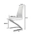 Contemporary Style Z-Shaped Chair Base 2pcs Dining Chairs White Leatherette Chrome Finish Side Chair Dining Room Furniture - DTYStore
