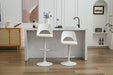 Bar Stools Set of 2 Modern White PU Counter Height Barstool, High Padded Swivel Adjustable Barstools with Back for Bar Counter and Kitchen Island - DTYStore