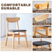Cozy Natural Wood Color Rubberwood Dining Chair Set - 8 Pieces, Solid Wood and Rattan-Style Design, Small Curved Back, PU Cushion, And Beautiful Shape Match Perfectly With Any Room And Everyday Use. - DTYStore