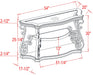 Sofa Table, Glass table top, MDF W/marble paper middle shelf, powder coat finish metal legs. (54"Lx20"Wx30"H) - DTYStore