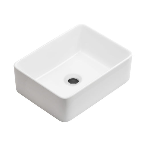 Rectangular Vessel Sink, 16'X12' Small Bowl Bathroom Vessel Sink, White Ceramic Lavatory Above Counter Art Basin Vanity Sink