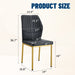 Luxury Simple Chair - Set of 6 BLACK PU Material High Resilience Dining Chair with Metal Gold Leg.The Chair Back Has a Vertical Stripe Design With Smooth And Uniform Lines. - DTYStore