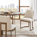 21'' Accent Dining Chairs, Antique Gold Metal Frame Back and Sled Leg Contemporary Modern Style for Kitchen Room, White,Set of 2 - DTYStore