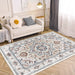 Area Rug 6x9 Vintage Bohemia Large Persian Non-slip Washable Rug For Living Room Kitchen Bedroom Living Room Flower Design Orange-yellow - DTYStore