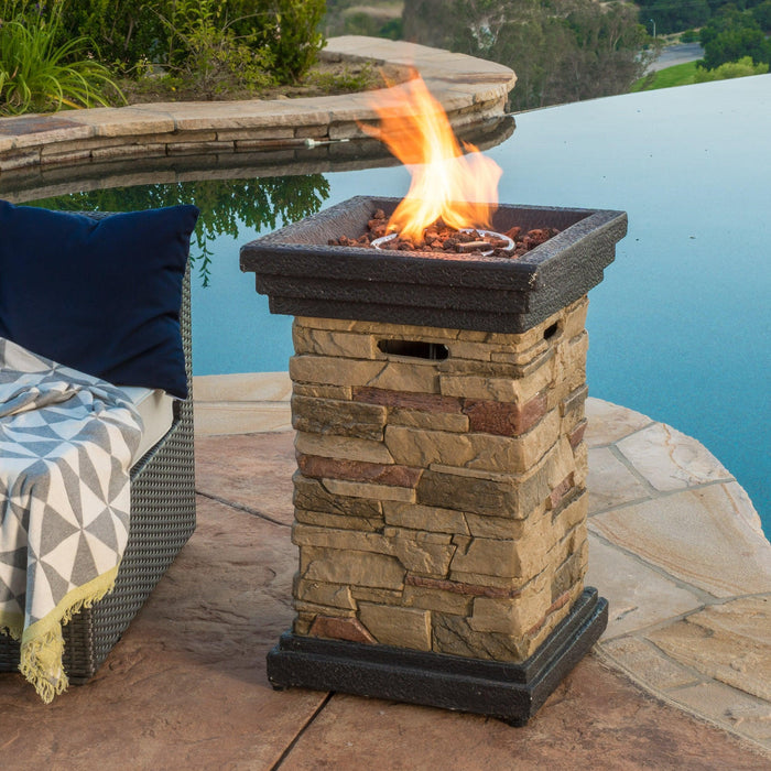 19.50'' STONE MGO FIRE COLUMN - 40 000 BTU - DTYStore