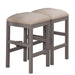 Light Gray Set of 2pc Stools Kitchen Dining Room Furniture Beige Fabric Cushion Seat Chairs Stool - DTYStore