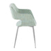Margarite Contemporary Dining/Accent Chair in Chrome Metal and Light Green Fabric by LumiSource - Set of 2 - DTYStore