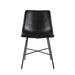 Modern Upholstered Dining Chair with Metal X Base, Set of 2, Black - DTYStore