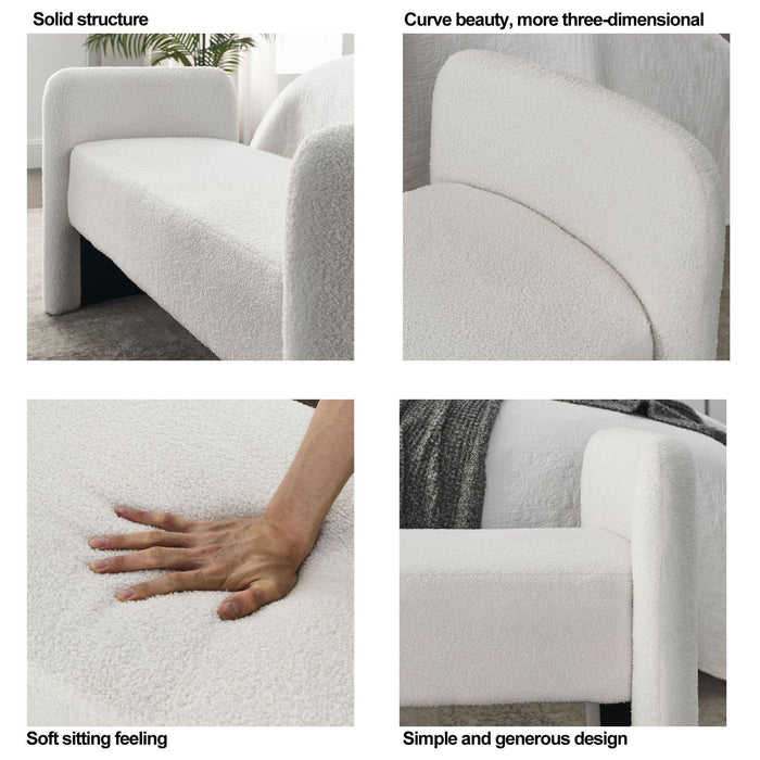 52" Modern Contemporary Design Ottoman Couch Long Bench for Bedroom End of Bed - DTYStore