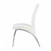 Set of 2 Padded Leatherette Side Chairs in White and Chrome - DTYStore