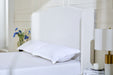 Hannah Upholstered Wingback Bed Size King / Tall 54" Headboard Upholstered King Bed / Premium Cream White Chenille / Minimalist Designs / No Box Spring Needed / Easy Assembly / King - DTYStore