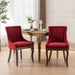 Furniture,Ultra Side Dining Chair,Thickened fabric chairs with neutrally toned solid wood legs,Bronze nail head,Set of 2,Wine Red,Burgundy,SW1807WR - DTYStore