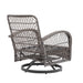 3 Pieces Outdoor Swivel Rocker Patio Chairs, 360 Degree Rocking Patio Conversation Set with Thickened Cushions and Glass Coffee Table for Backyard, Khaki - DTYStore
