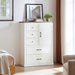Farmhouse 5 Drawer Dresser for Bedroom, Tall Chest of Drawers, Chest of Drawers Organizer Storage,Wood Rustic Bedroom Dresser for Closet, Living Room, Hallway, White. - DTYStore