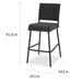 29' Outdoors PE Rattan Armless Barstools, Set of 2, Dark Brown - DTYStore