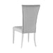 Set of 2 Velvet Upholstered Side Chairs, Grey and Chrome - DTYStore