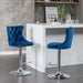 Furniture,Swivel Velvet Barstools Adjusatble Seat Height from 25-33 Inch, Modern Upholstered Chrome base Bar Stools with Backs Comfortable Tufted for Home Pub and Kitchen Island（Blue,Set of 2） - DTYStore