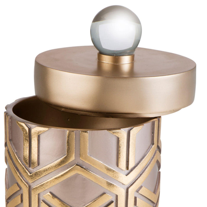 10" Tall Decorative Jewelry Box, Weave Design in Chestnut and Rose Gold