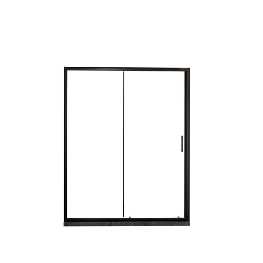60.in W x 72.in H Single Sliding Shower Door, 1/5 inch Thick Clear Tempered Glass Shower Door with Stainless Steel Handle, Black
