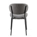 Grey Boucle Fabric Dining Chairs Set of 4, Mid-Century Modern Dining Chairs, Kitchen Dining Room Chairs, Curved BackrestUpholstered Boucle Dining Chair with Black Metal Legs - DTYStore