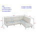 106inch Large Combination Beige Two-tone Blend Fabric,High Rebound Seat Feel,With Noble Seat Sofa, - DTYStore